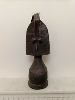 Antik afrikai Mahongwe Kota népcsoport vörösréz fa fétis maszk szobor Gabon 335 9105