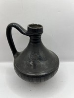 Nádudvari kerámia váza, Fekete mázas, , 17 x 13  cm-es. 6812