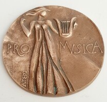 Asszonyi Tamás  Pro Musica  MR  / Magyar Rádió / kétoldalas bronz emlék plakett 7,8 cm