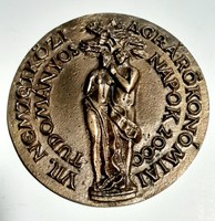 VII. Nemzetközi Agrárökonómiai Tudományos Napok Gyöngyös 2000 bronz plakett  7,6 cm