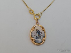 14K antik arany Szűz Mária medál