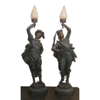 Ón lámpatartó katona szoborpár  M01598
