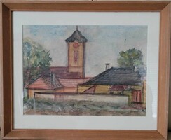 Gyűjtői hagyatékból. Faragó Géza (1877-1928) Szentendre akvarell