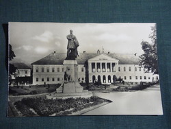 Képeslap,Makó, Főtér,tanácsháza,park, Kossuth szobor látkép,részlet, 1958-