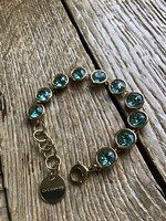 BROSWAY márkájú 14k aranyozott kristály köves nemesacél karkötő