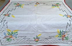 Gazdagon hímzett búza mintás terítő , kézimunka 74 x 80 cm.