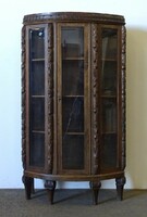 1R466 Gyönyörű antik vitrin metszett üvegekkel 181 cm