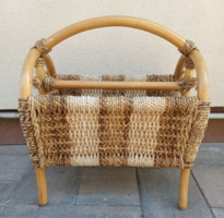 Vintage bambusz rattan magazin tartó. Alkudható.
