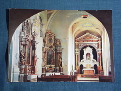 Képeslap, Máriagyűd,Barokk kegytemplom belső,oltár ,szobor látkép, részlet, 1972-