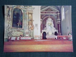Képeslap, Máriagyűd,Barokk kegytemplom,oltár ,szobor látkép, részlet, 1985-
