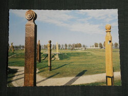 Képeslap,Mohács, Jubileumi emlékpark, kopjafa látkép, részlet, 1982-