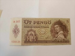 1939-es 5 pengő aUNC eladó!