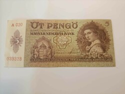 1939-es 5 pengő  eladó!