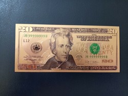 20 $ arany fólia replika,új.