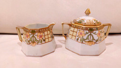 1900 - NIPPON Morimura KÉZZEL FESTETT ARANYOZOTT KIÖNTŐ és CUKORTARTÓ - Art&Decoration