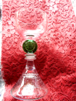Kupa alak--alsó rész buborékos üveg kehely  szép kézműves munka ​.19,5 cm