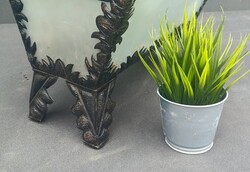 Szecessziós kovácsoltvas homokfujt fa szén tartó ALKUDHATÓ design