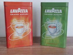 RITKA! 2009-ből Lavazza olasz fém kávés doboz 500 grammos, narancs és zöld színből lehet választani