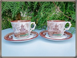 Ritka antik, Villeroy & Boch Wallerfangen mokkás fajansz csésze szettek