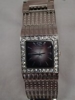 Swarovski stoned citytime women's watch with steel bracelet and wrist clasp