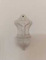 Antik szenteltvíz tartó 18 - 19 század porcelán keresztény katolikus Jézus fali szenteltvíztartó 735