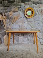 Vintage design skandináv stílusú üveglapos dohányzóasztal
