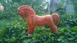 Alkudható ! Retro hintaló-műanyag guruló ló, irányítható 45x43 cm-anno Debreceni gyárból