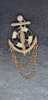 Vintage horgony vitorlázós bross kitűző