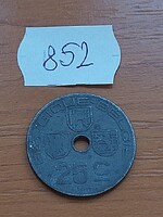 BELGIUM BELGIQUE - BELGIE 25 CENTIMES 1943 WW II. CINK, III. Leopold király  852.