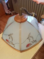 CEILING LIGHT!! Beautiful Wooden Frame Glass Ceiling Lamp