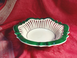 Reccézett, áttört porcelán tál, asztalközép, kínáló tál