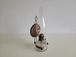 Old vintage glass kerosene lamp wall table night lamp storm lamp