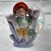 ANTIK kézzelfestett PORCELÁN IBOLYAVÁZA FIGURÁLIS VÁZA - Art&Decoration