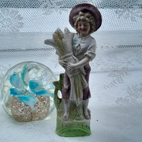 ANTIK BISZKVIT IBOLYAVÁZA - FIGURÁLIS VÁZA - 18 cm -  Art&Decoration