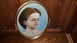 Kalcsó József -( fiatal lány- gyönyörű-)misztikus  hangulatu festmény-szecessziós -egyedi keretben--