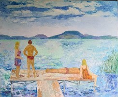 Varga József (1922 - 2021) : Strandolók (2)