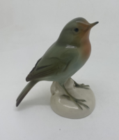 Antik német Schwarzenburg procelán madár vörösbegy 11cm