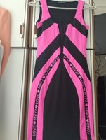 Új térdig érő My77 alakformáló elasztikus ruha M-XL fekete pink