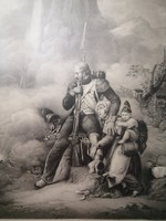 LEOPOLD MÜLLER  -  2 DB KATONAI TÉMÁJÚ LITOGRÁFIA 1845-BŐL