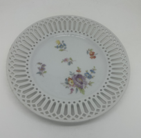 Antik német áttört virágos porcelán tányér 20cm