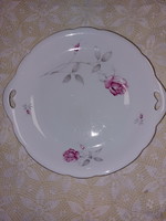 Epiag, szép rózsás füles kínáló, süteményes, tortás tál