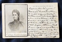 1898 ERZSÉBET KIRÁLYNÉ SZISZI HABSBURG EMLÉKLAP 1898 KEGYELETES EMLÉLÉRE KORABELI EREDETI GYÁSZ LAP