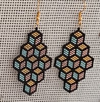 3D hatású fülbevaló japán üveggyöngyből