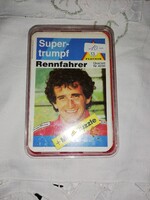 Vintage autóskártya, a legnagyobb autóversenyzők képeivel
