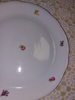 Zsolnay szép virágos porcelán tortás tál, kínáló, asztalközép