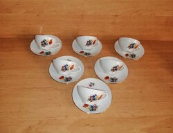 Kahla mezei virágos - pipacs, kék búzavirág, búza- porcelán kávéscsésze készlet 6 személyes (4/K)