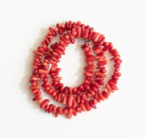 Halvány vörös korall nyaklánc - nyakék, ékszer (43 cm)