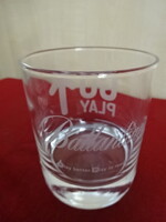 Ballantines üveg  pohár, go play felirattal, magassága 9,5 cm. Jókai.