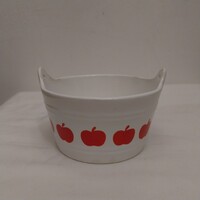 Hollóházi ceramic salt cellar with apple design