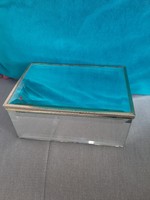 Cut-edged Mirror Jewelry Box with Music Box and Copper Rim